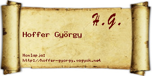 Hoffer György névjegykártya